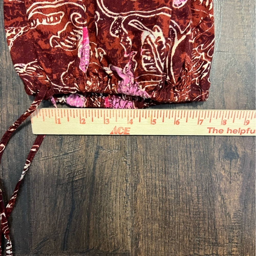 Free People Iris Halter Jumpsuit Size XS-S (NO SIZE TAG )Color Brown And Pink - Picture 12 of 14